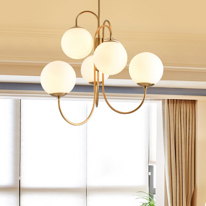 Metal Glass Gooseneck Chandeliers