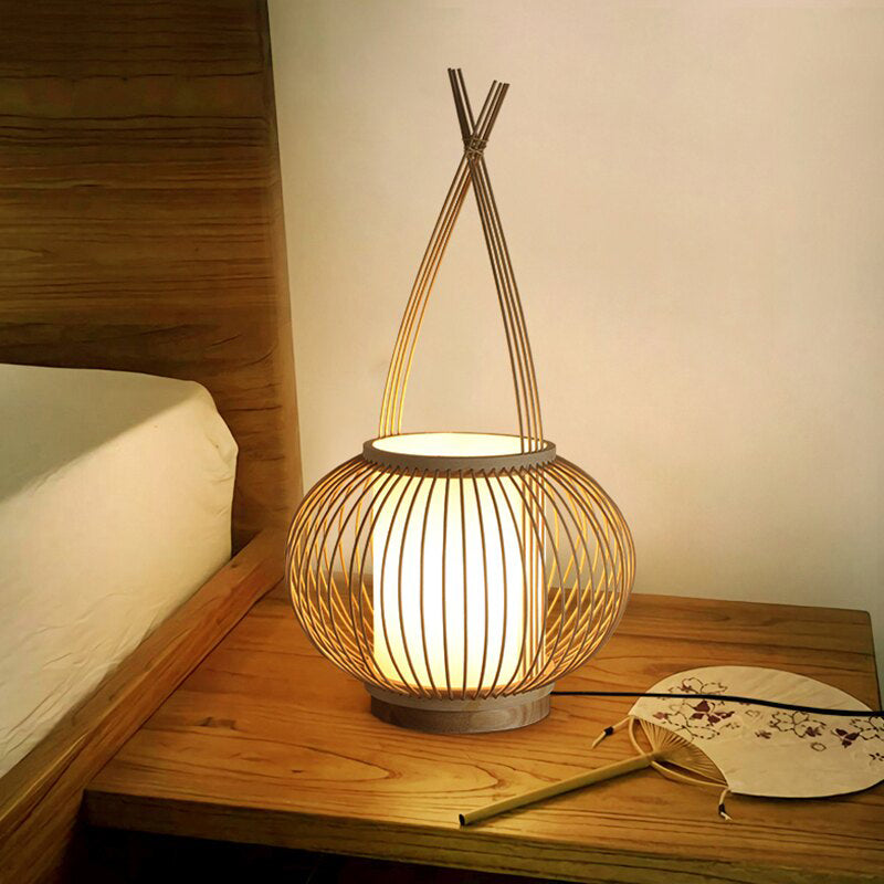 Bamboo Desk Lamp Handmade Craft Table Light