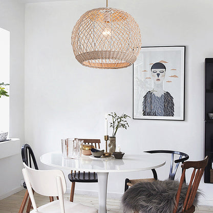 Natural Rattan Pastoral Style Pendant Light