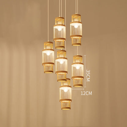 Mid-century Craft Bamboo Pendant Lights