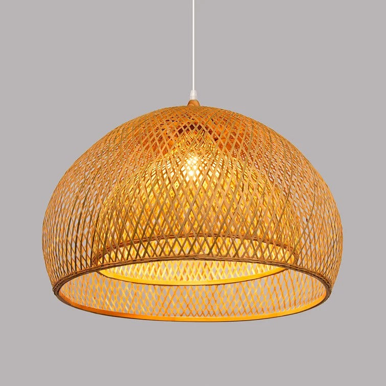 Creative Simple Modern Pastoral Living Room Pendant Lamp Bamboo Weaving
