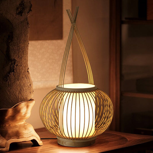 Bamboo Desk Lamp Handmade Craft Table Light-[Modern pendant lighting for bedroom and living space]-Demolights UK