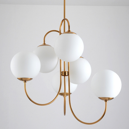 Metal Glass Gooseneck Chandeliers