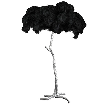 Luxury Ostrich Feather Brass Floor Lamp