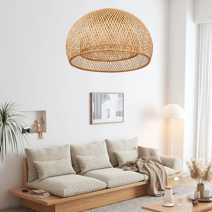 Creative Simple Modern Pastoral Living Room Pendant Lamp Bamboo Weaving