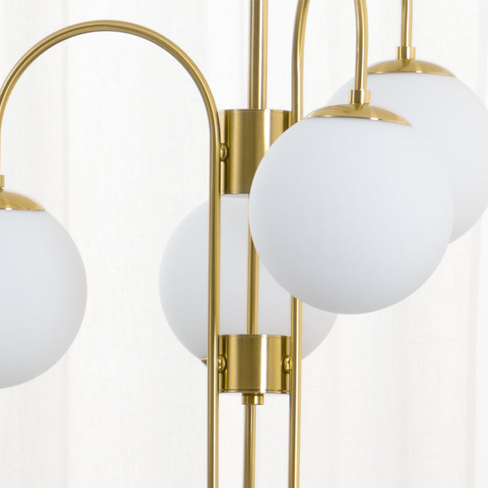 Metal Glass Gooseneck Chandeliers