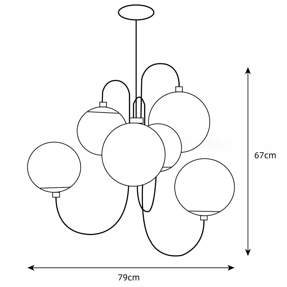 Metal Glass Gooseneck Chandeliers