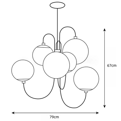Metal Glass Gooseneck Chandeliers