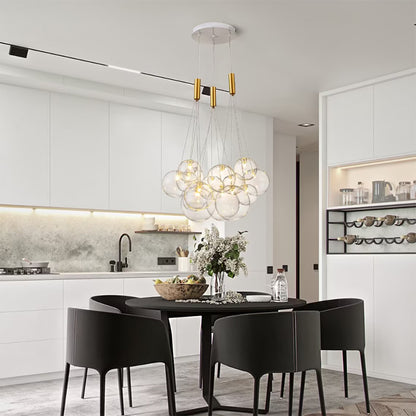 Nordic Glass Lamp Design Bubble Chandelier-[Modern pendant lighting for bedroom and living space]-Demolights UK