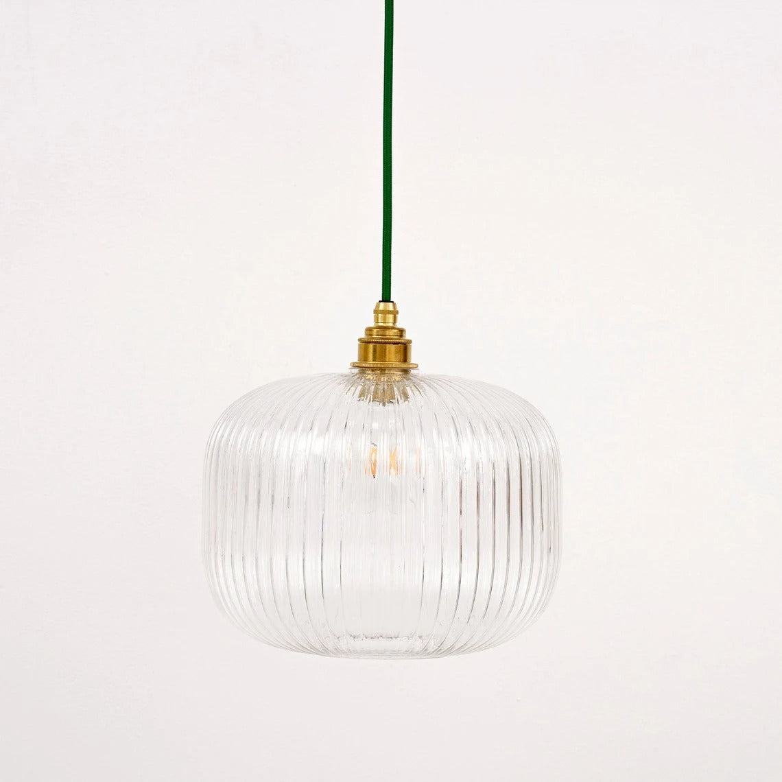 Luxury Modern Indoor Pendant Light With Ribbed Clear Glass