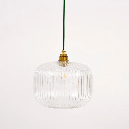 Luxury Modern Indoor Pendant Light With Ribbed Clear Glass