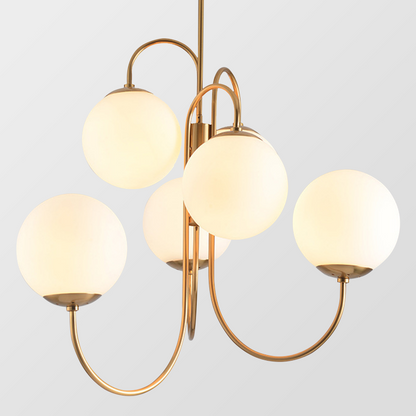 Metal Glass Gooseneck Chandeliers