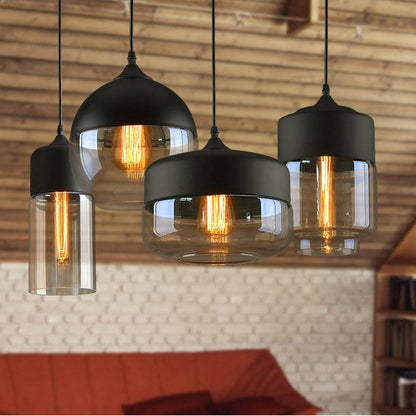 Industrial Lighting Kitchen Rustic Glass Pendant Light