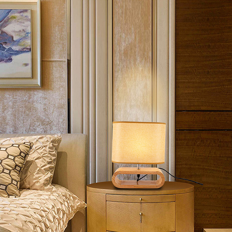 Creative Solid Wood Small Tank Table Lamp