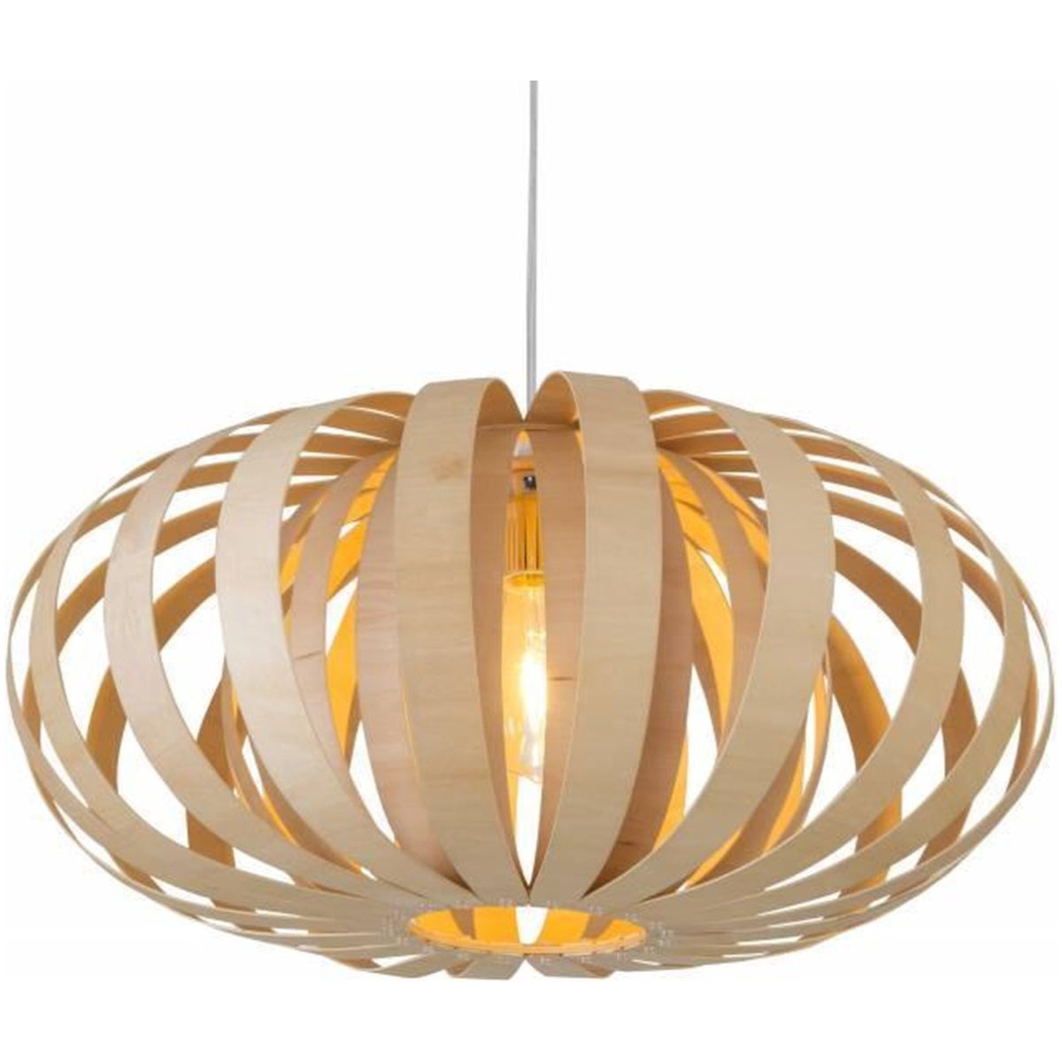 Bamboo Wicker Pumpkin Shade Pendant Light