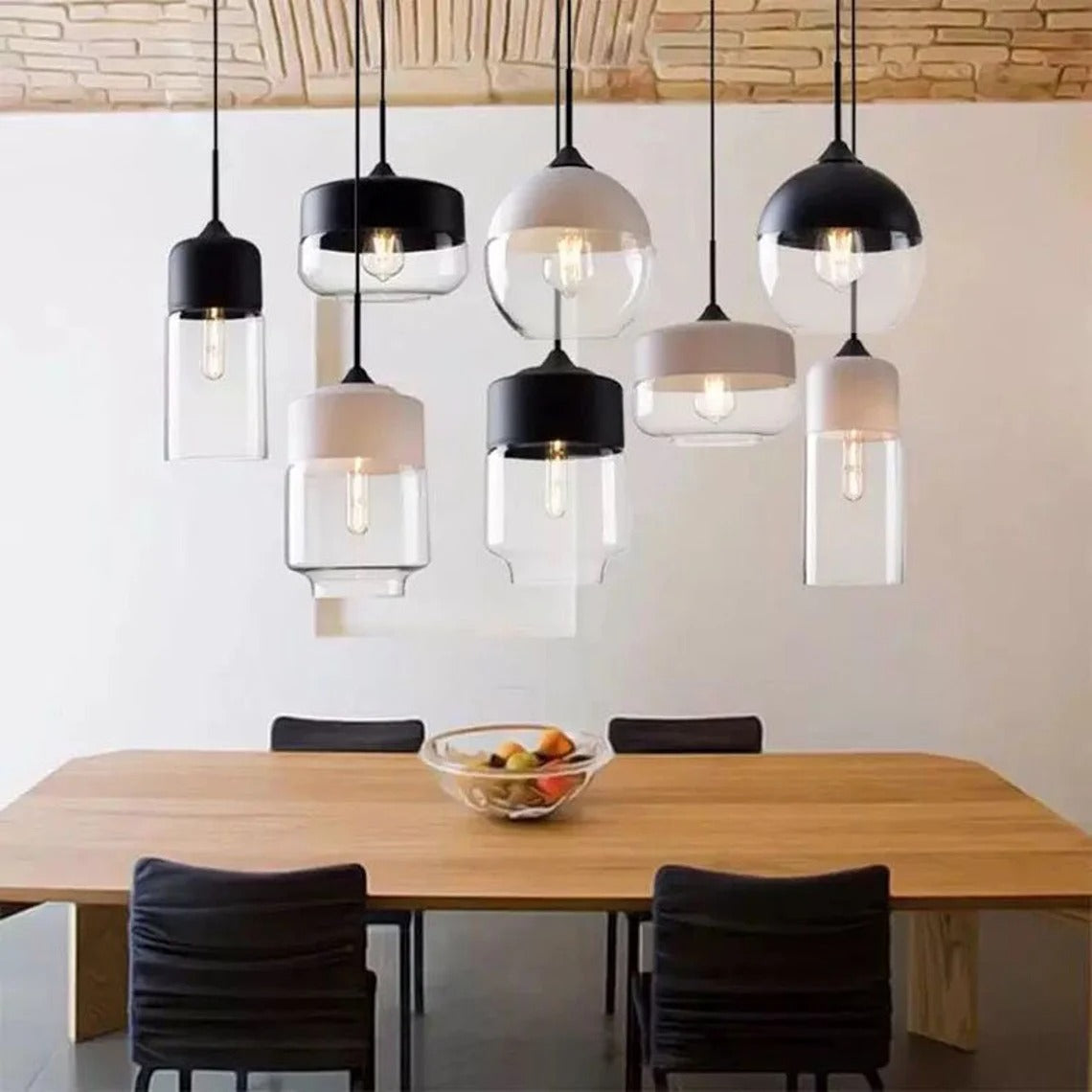 Industrial Lighting Kitchen Rustic Glass Pendant Light