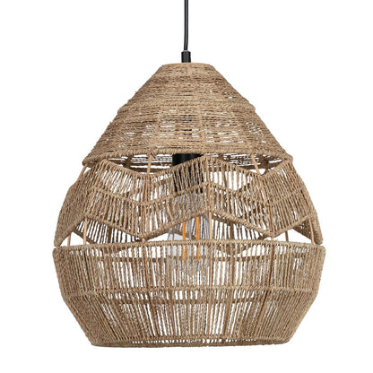 Rattan Pendant Lamp Retro Hanging Lights Rope Lampshade