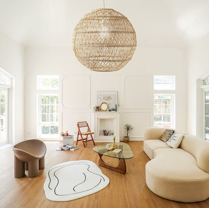 Basket Rattan Woven Lantern Chandelier Pendant Lamp Shade