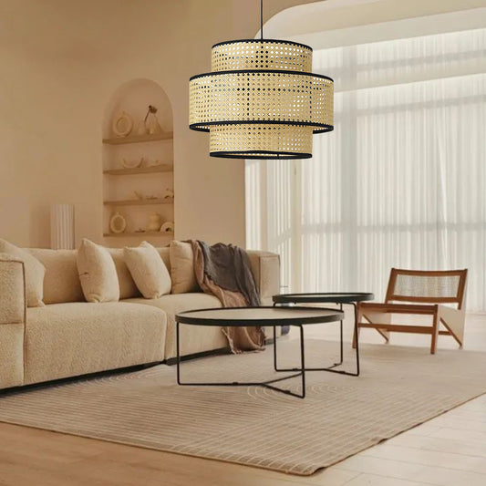 Creative Rattan Weaving Lamps Hanging Lampshade-[Modern pendant lighting for bedroom and living space]-Demolights UK