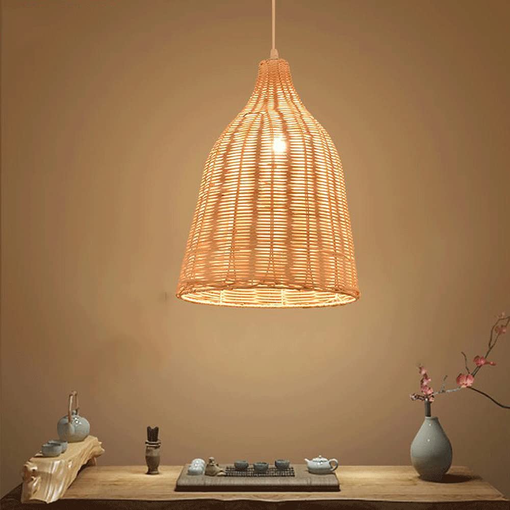 Rattan Pendant Light Handmade Basket Lamp-[Modern pendant lighting for bedroom and living space]-Demolights UK