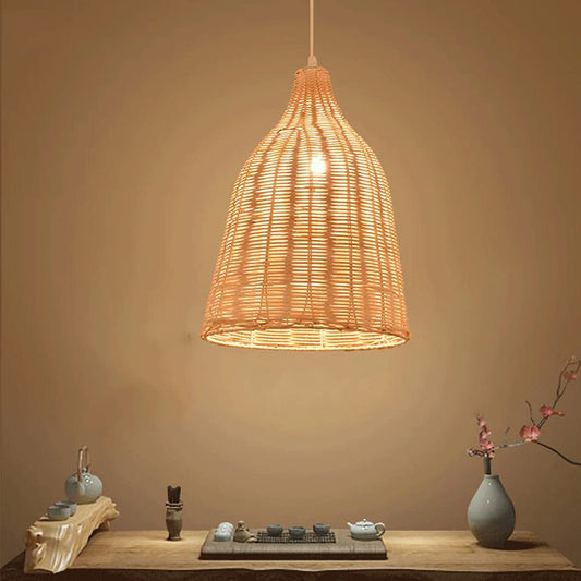 Rattan Pendant Light Handmade Basket Lamp-[Modern pendant lighting for bedroom and living space]-Demolights UK