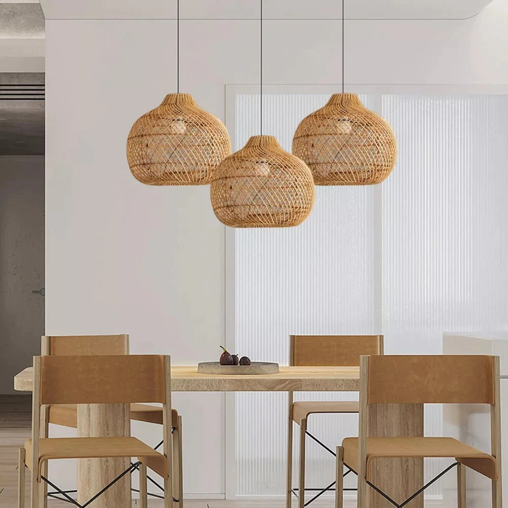 Demolights Pendant Light Rustic Rattan Handmade Wicker Lampshade for ...