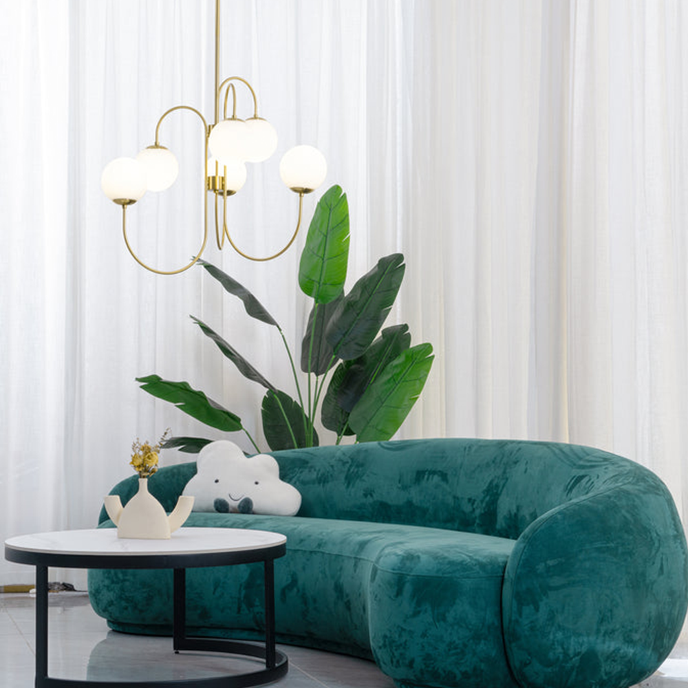 Metal Glass Gooseneck Chandeliers