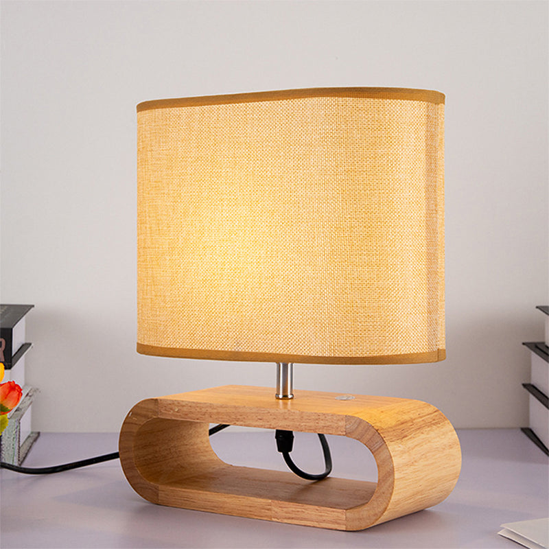 Creative Solid Wood Small Tank Table Lamp