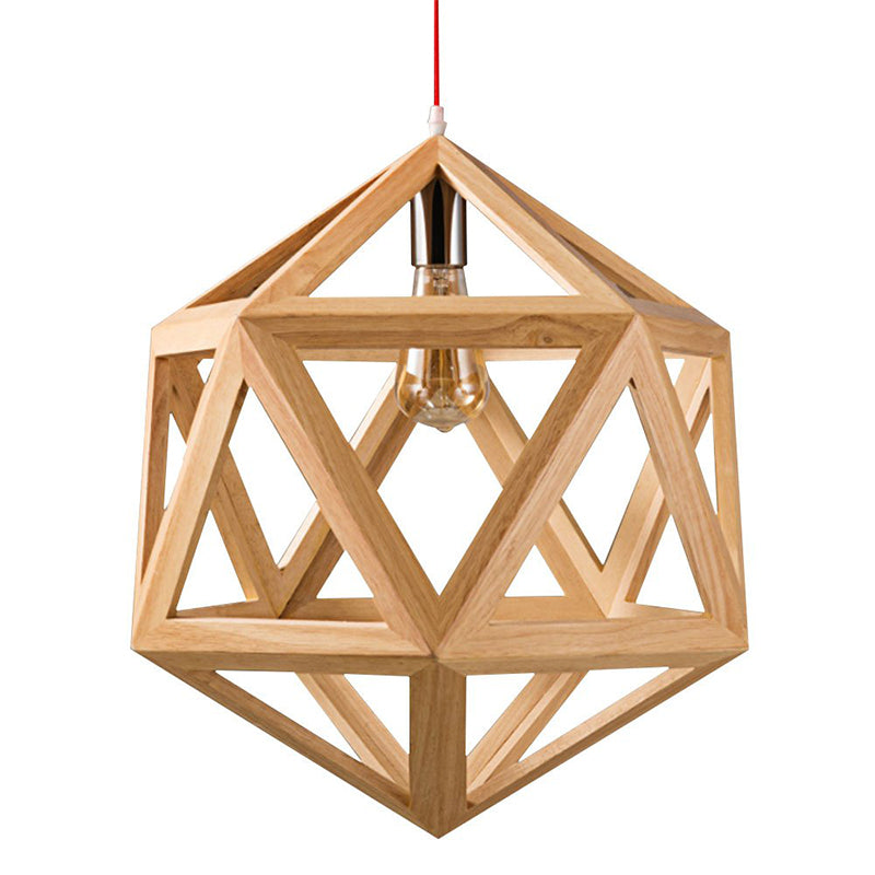 Nordic Loft Style Geometric Wooden Modern Pendant Light
