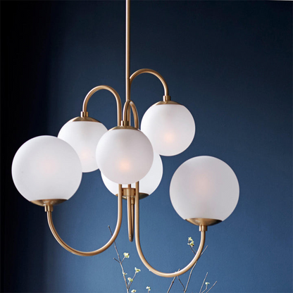 Metal Glass Gooseneck Chandeliers