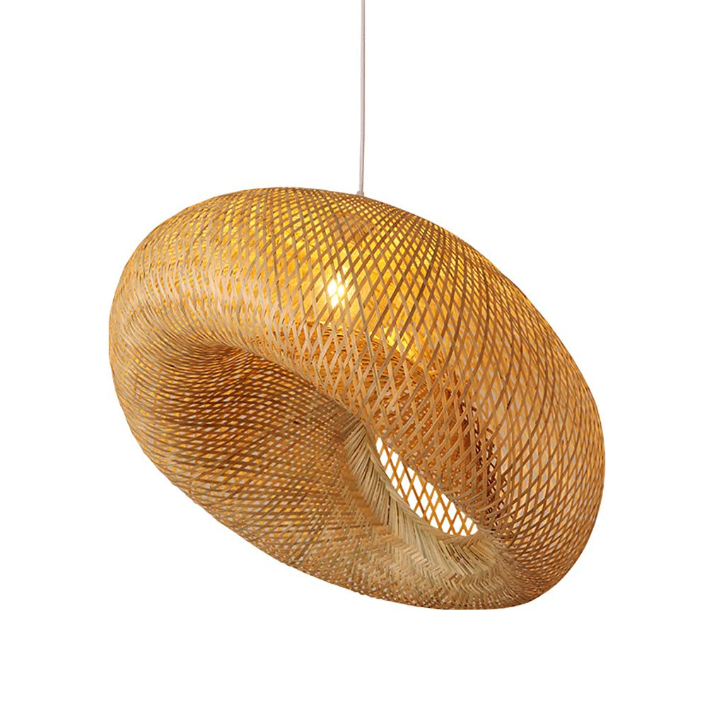 Demolights 2 Types Bamboo Pendant Light Woven Lampshade Dining Room 