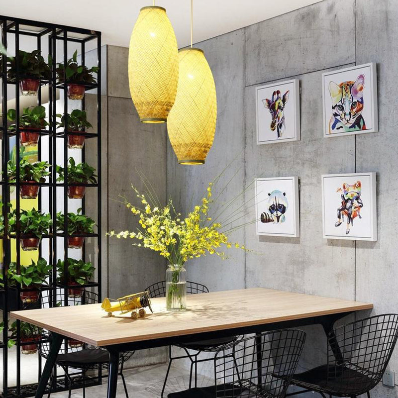 Bamboo pendant Shade Hanging Light Lamp