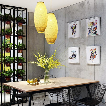 Bamboo pendant Shade Hanging Light Lamp