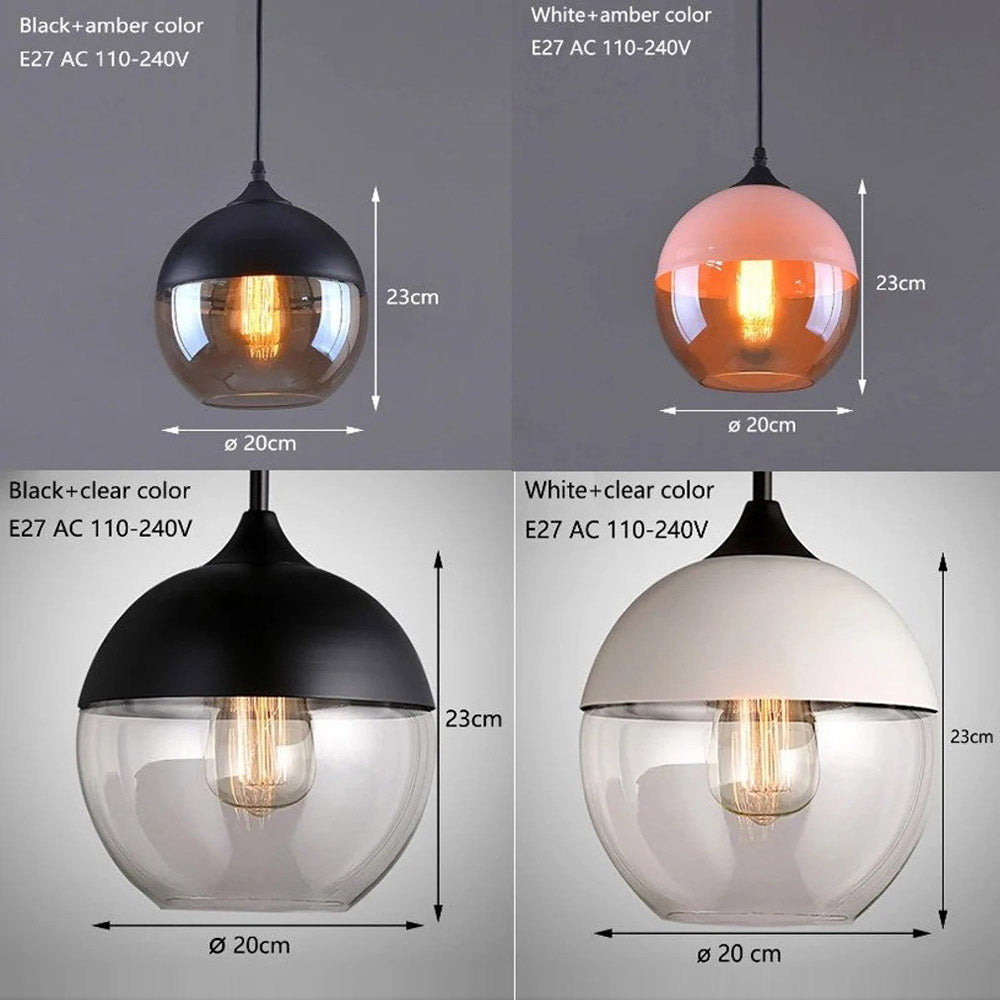 Industrial Lighting Kitchen Rustic Glass Pendant Light