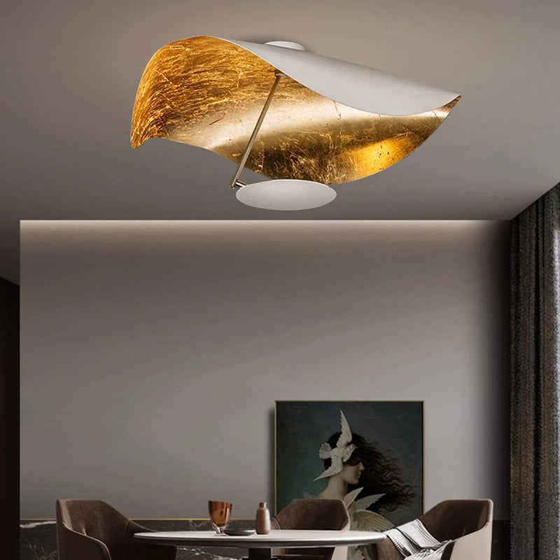 Creative Black Gold Chandelier UFO Brass Pendant Light