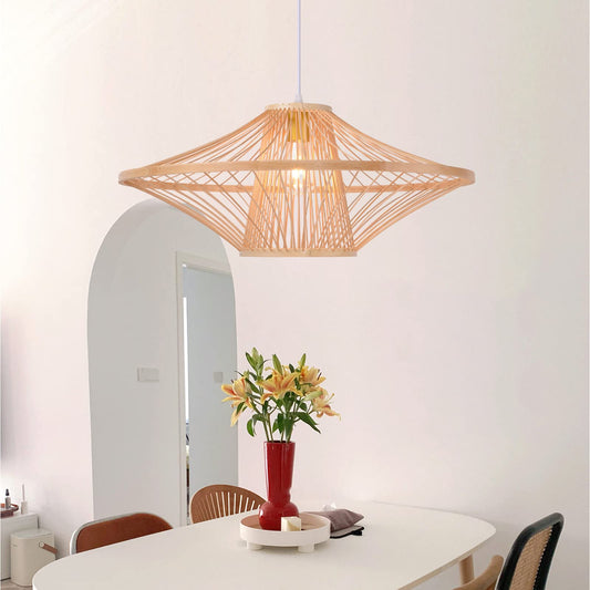 Handmade Bamboo Pendant Light Artistic Chandelier Home Decor-[Modern pendant lighting for bedroom and living space]-Demolights UK