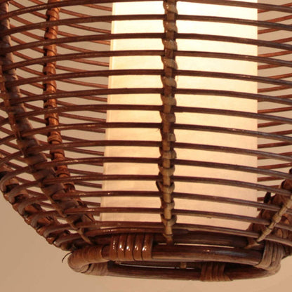 Brown Basket Bamboo Ceiling Lamp for Living Room