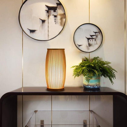 Creative Bamboo Desk Light Beside Table Lampshade