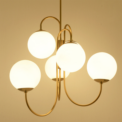 Metal Glass Gooseneck Chandeliers
