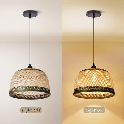 Round Wicker Chandelier Rustic Coastal Ceiling Lamp Dining Room