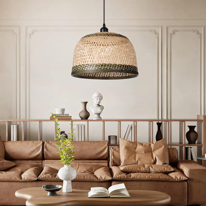 Round Wicker Chandelier Rustic Coastal Ceiling Lamp Dining Room