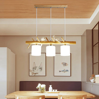 Contemporary Branch Wood Birds Pendant Lights
