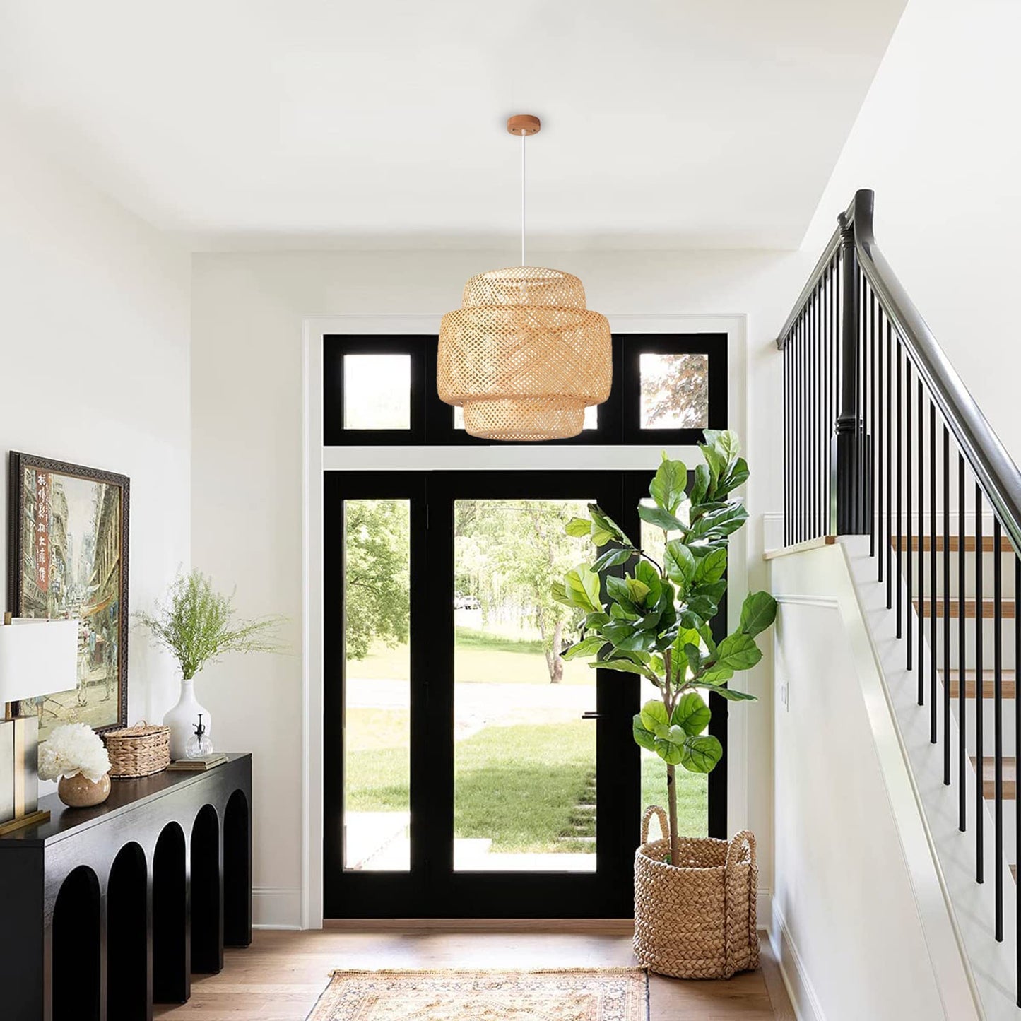 Creative Bamboo Pendant Light Home Decor Lampshade