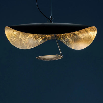 Creative Black Gold Chandelier UFO Brass Pendant Light