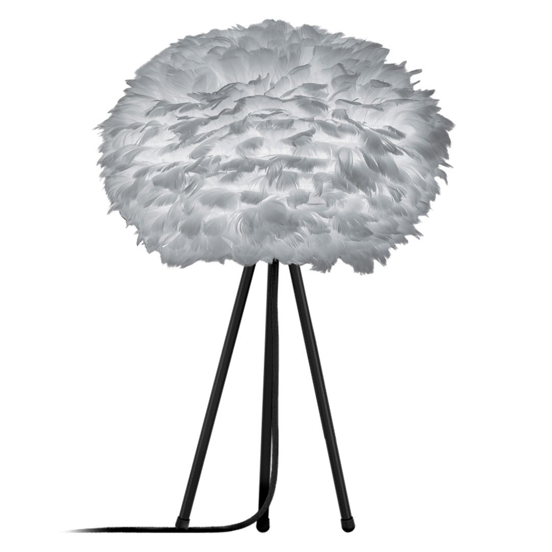 White and Gray Feather Table Lamp