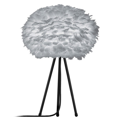 White and Gray Feather Table Lamp
