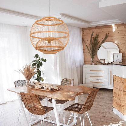 Traditional Bamboo Pendant Artistic Suspension Hanging Light Fixture