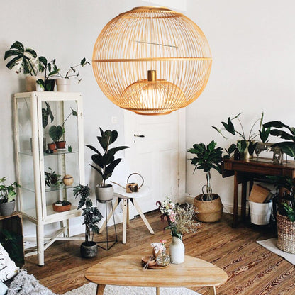 Traditional Bamboo Pendant Artistic Suspension Hanging Light Fixture