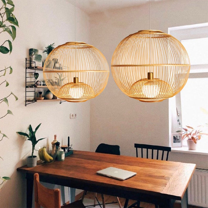 Traditional Bamboo Pendant Artistic Suspension Hanging Light Fixture