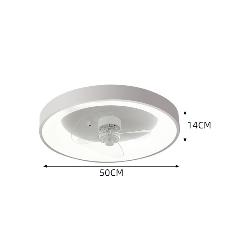 Round Shape Metal Ceiling Fans with Lights in White